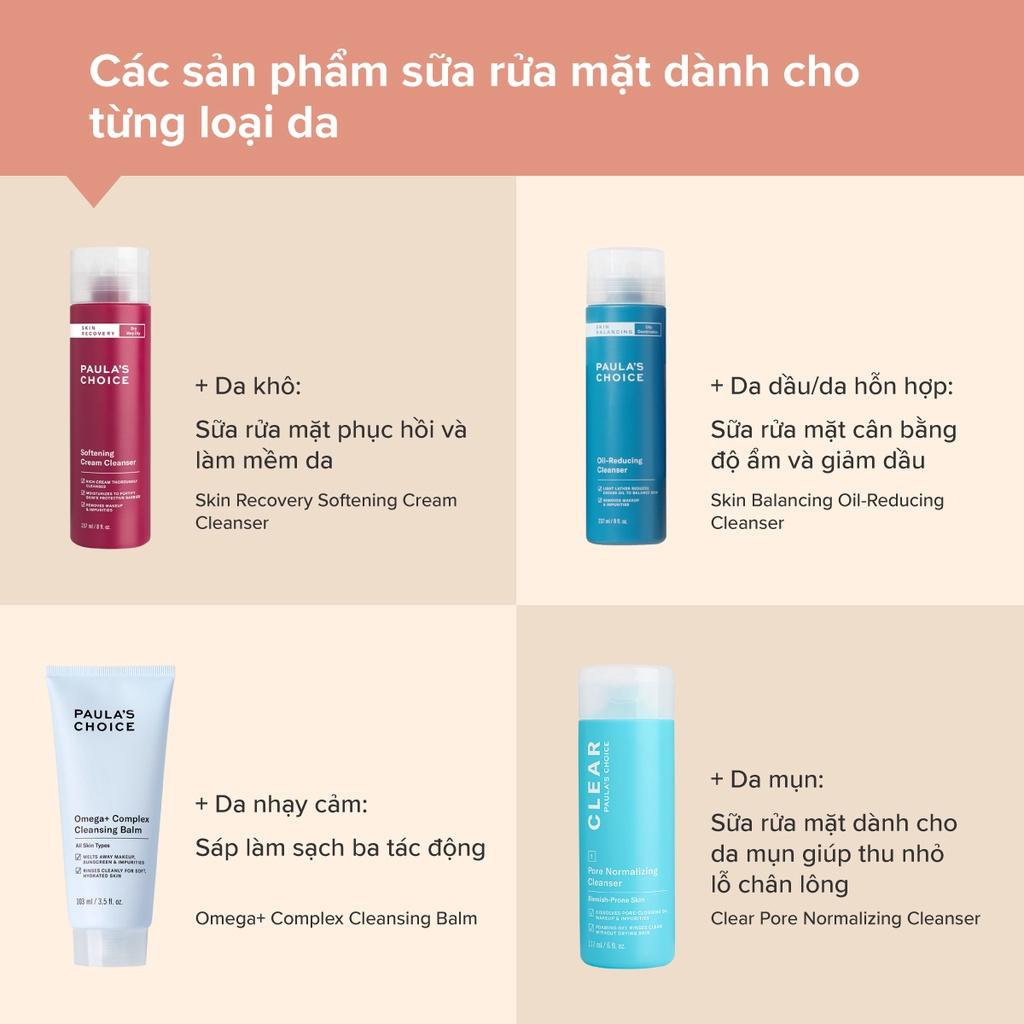 Sữa Rửa Mặt Phục Hồi Da Khô Nhạy Cảm Và Kích Ứng Paula's Choice Skin Recovery Softening Cream Cleanser (Mã 1050)