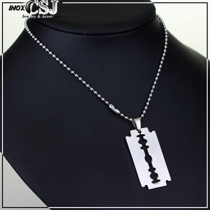 Dây chuyền inox thẻ bài lưỡi lam sáng đẹp, không đen, không gỉ - Mang lại phong cách độc lạ cho người đeo