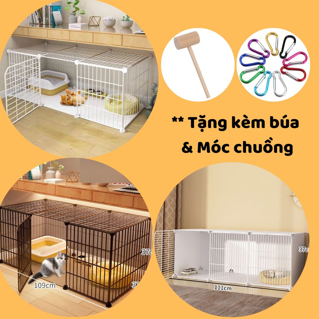 [TẶNG BÚA GỖ] COMBO CHUỒNG, LỒNG, LỒNG LƯỚI THÉP CHO CHÓ MÈO THÚ CƯNG ĐA NĂNG