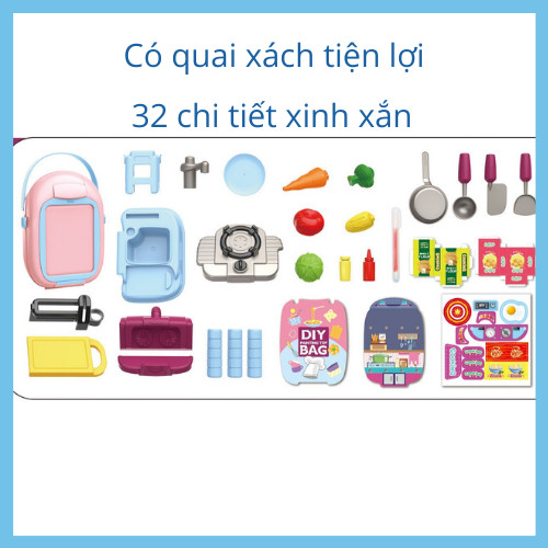 Đồ Chơi Nhà Bếp Đồ Chơi Nhập Vai Bowa - 32 chi tiết - Có Thẻ Nhựa Cho Bé Tự Trang Trí Ngoài Hộp - Mini Kitchen Set Toys