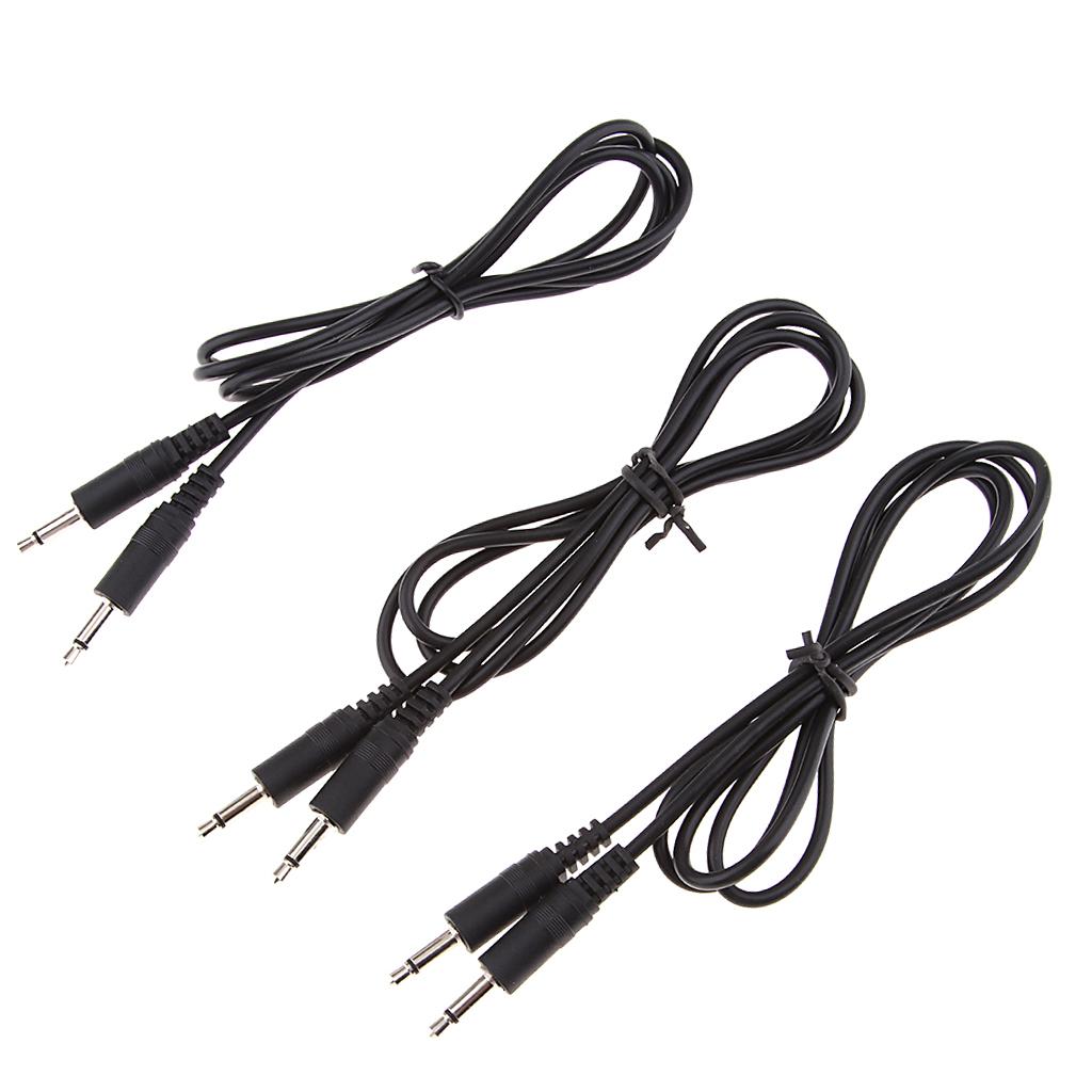 3 Cái 3,5 Mm Nam đến Nam Mono Jack Tai Nghe Dây Cáp âm Thanh 1M Đen