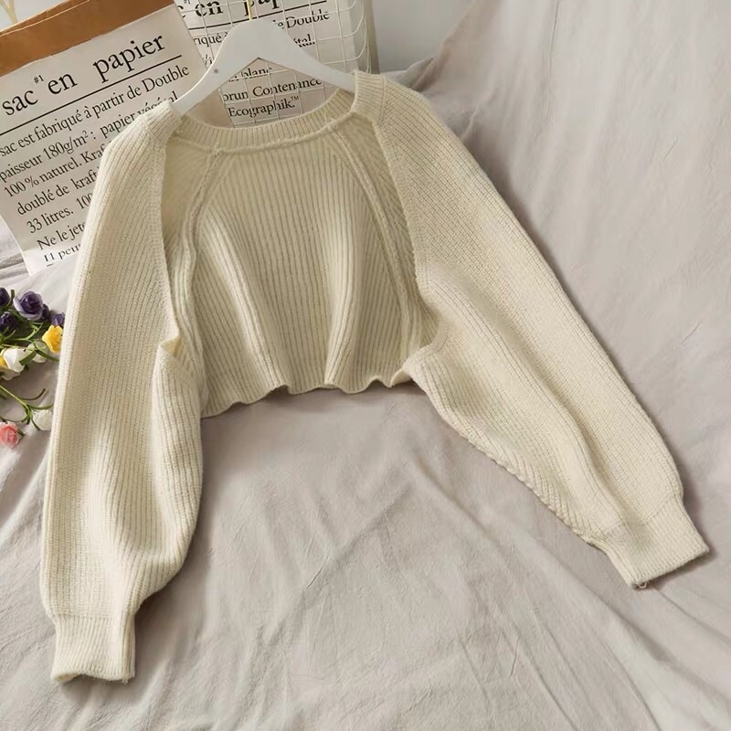 ÁO KHOÁC CARDIGAN LEN DÁNG LỬNG-ÁO LEN CROPTOP SIÊU XINH)-BU FASHION