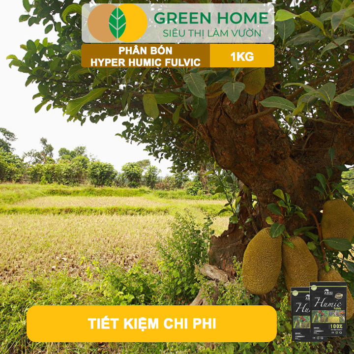 Phân Bón Humic Fulvic GreenHome, Gói 1Kg, Cải Tạo Đất, Kích Thích Ra Rễ, Tăng Hấp Thụ Phân Bón