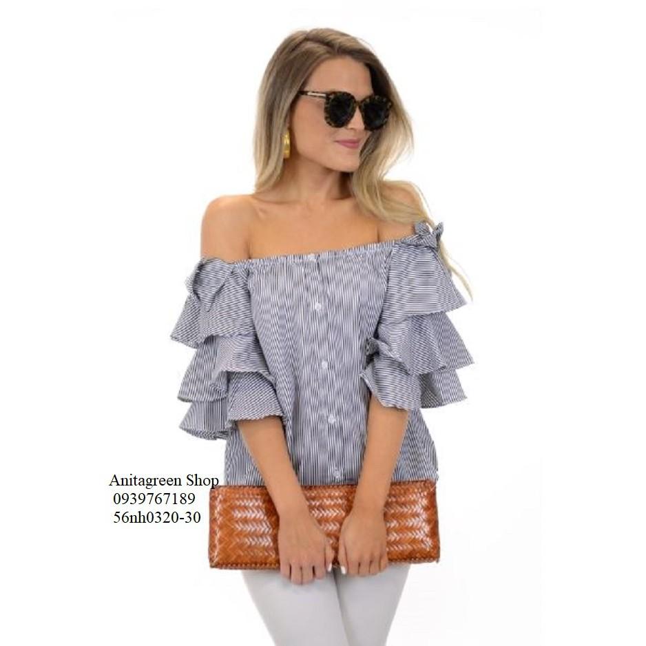 56nh0320-ÁO KIỂU TRỄ VAI TAY NƠ s-6xl