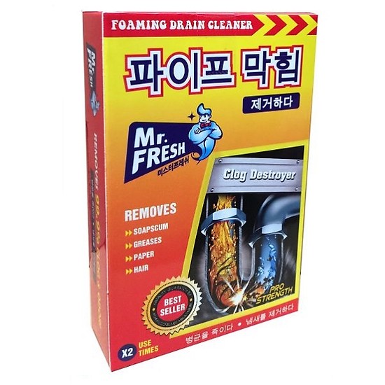 Bộ 2 Hộp bột thông cống Mr Fresh Hàn Quốc 200g