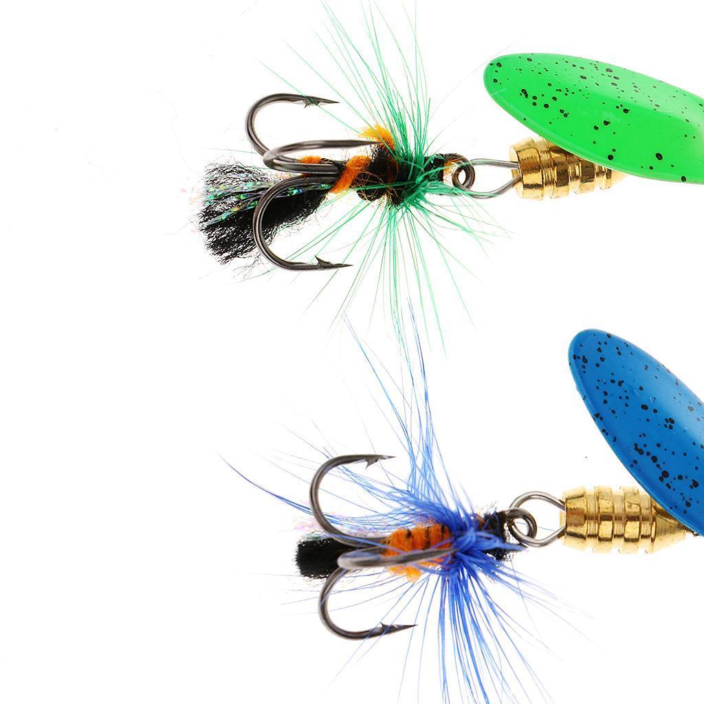 Pack of 4 Pcs Spinner Bait Fishing Lures Simulation Bait with Treble Hooks
