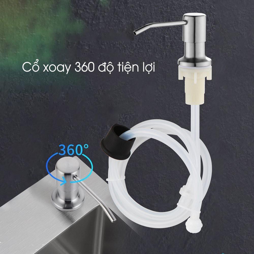 Bộ Vòi Xịt Nước Rửa Chén INOX 304, Vòi Hút Xà Phòng Rửa Chén Thông Minh Xoay 360 Độ Tiện Lợi Kèm Ống Dẫn Dài 120cm