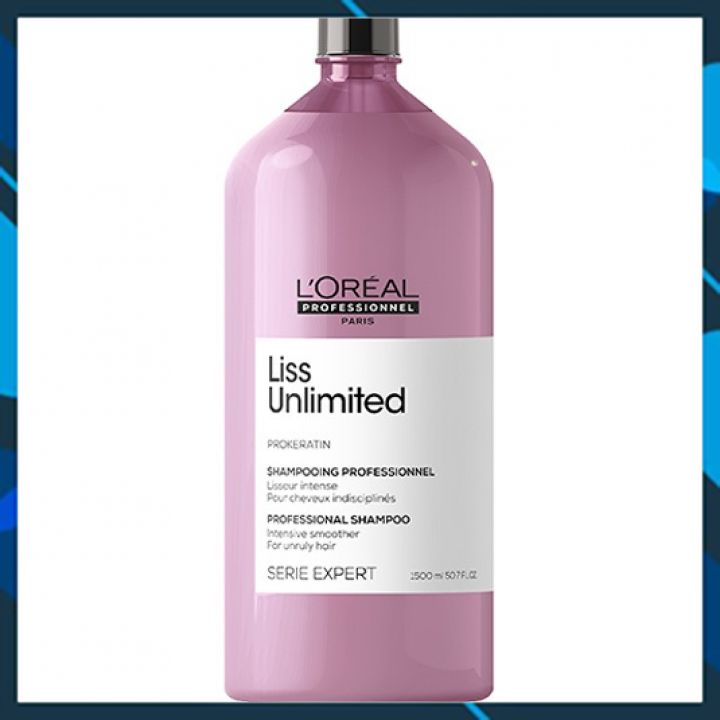 DẦU GỘI L'OREAL SERIE EXPERT LISS UNLIMITED PROFESSIONAL SHAMPOO SUÔN MƯỢT GIẢM XƠ RỐI 1500ML