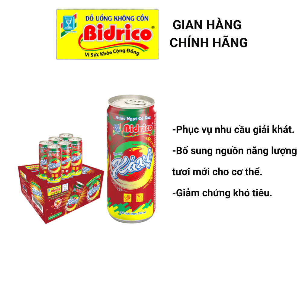 Nước Ngọt Có Gaz Bidrico ( Thùng 24 lon 330ml )