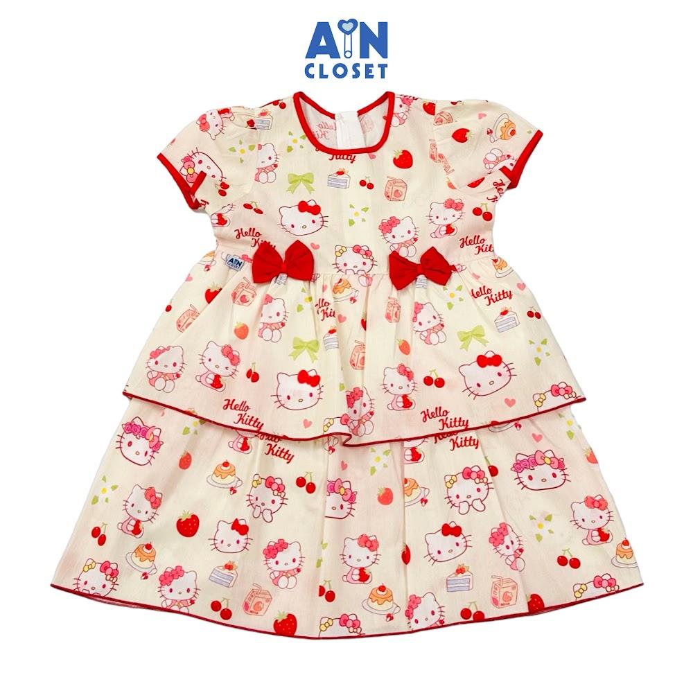 Đầm bé gái hoạ tiết Mèo Đỏ Cotton - AICDBGXEMDQO - AIN Closet