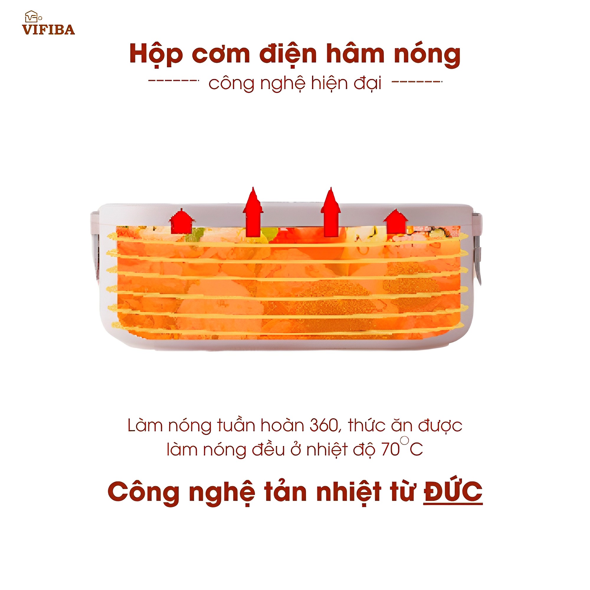 Hộp cơm hâm nóng cắm điện đa năng Homea2z, hộp cơm giữ nhiệt cao cấp 80W, hâm nóng thức ăn siêu tốc 3 ngăn