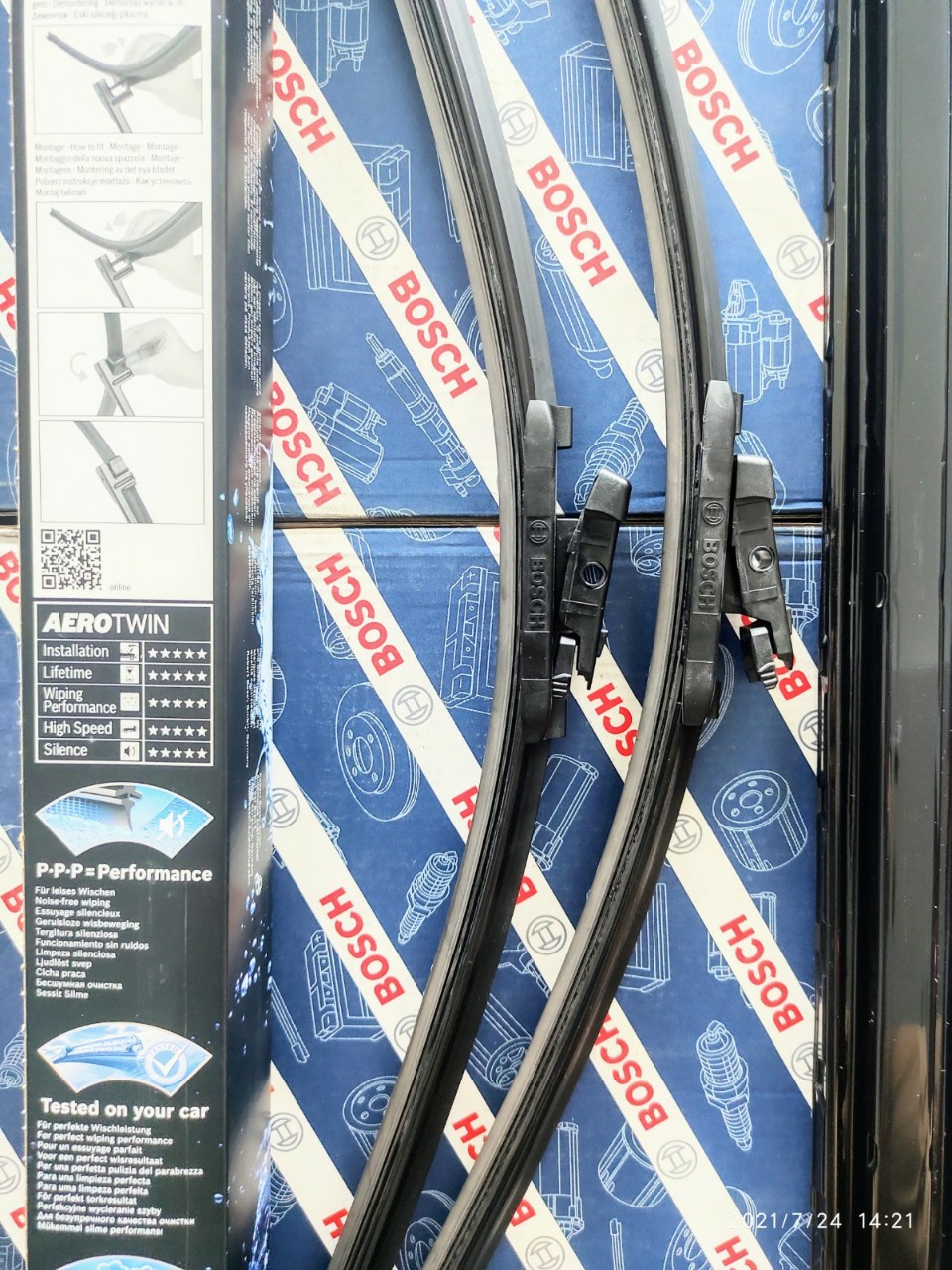 BỘ GẠT MƯA BOSCH AEROTWIN EURO SET VOLKSWAGEN SCIROCCO (-2017) - 19X24 (7215V)