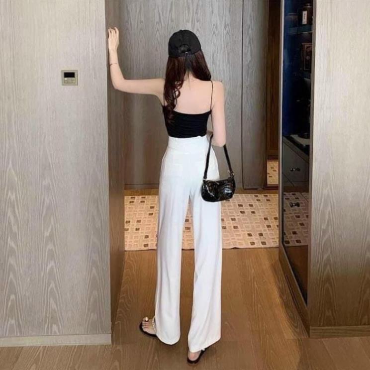 Quần ống rộng lưng cao khóa tròn trước_C36 936