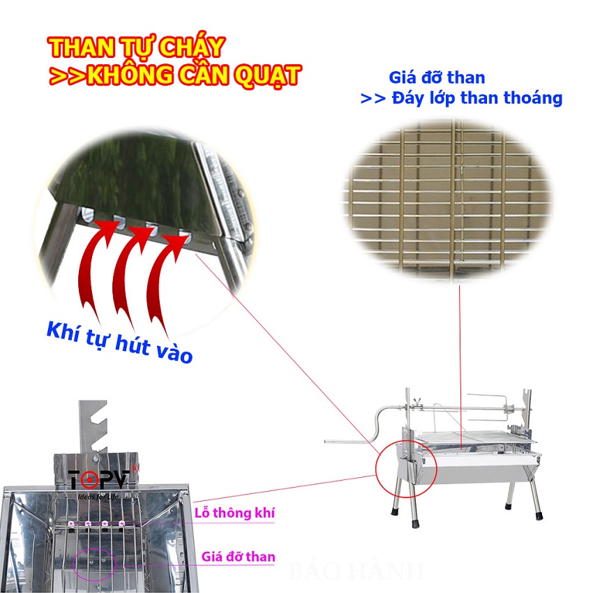 Bếp nướng than hoa đa năng  2 in 1,bếp nướng than hoa không khói,nướng ngoài trời,lò nướng thịt bằng than,inox DNS