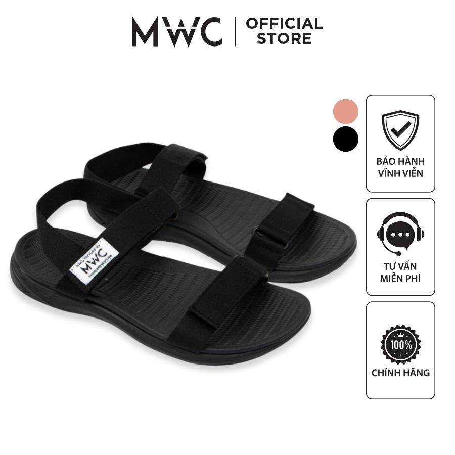 Giày MWC 2910 - Giày Sandal Đế Bằng, Giày Sandal Quai Ngang Vải Dù Đế Bằng Cực Đẹp