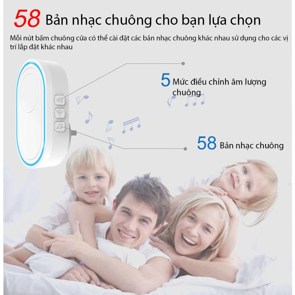 Chuông Cửa Không Dây Wifi Tuya TBD12 Thông Minh Báo Khách Về Điện Thoại