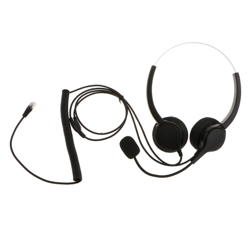 Telephone Headset Noise Cancelling with Mic RJ9 for Call Center Telephones