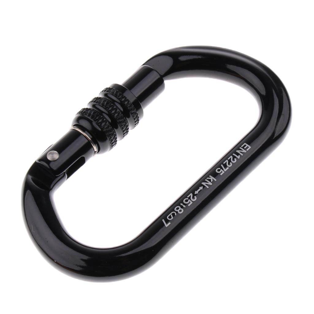 Rock Climbing Carabiner Clip Screw Locking O-Shaped Safety Buckle Aviation Aluminum 8KN-25KN