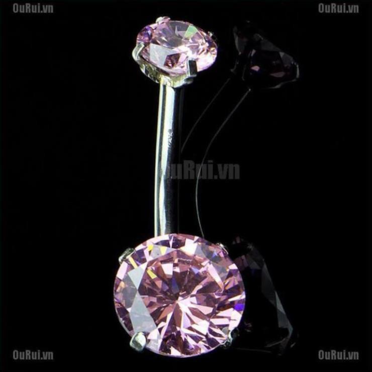 Khuyên rốn đính đá bằng thép y tế