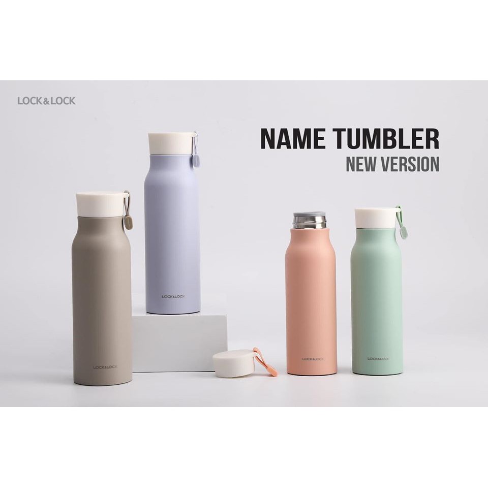 Bình Giữ Nhiệt LocknLock Name Tumbler Thép Không Gỉ, Có Lưới Lọc, Dây Đeo LHC4125 500ml - Màu Hồng