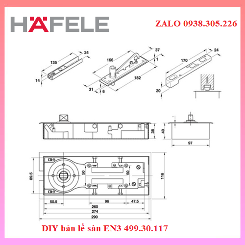 BẢN LỀ SÀN HAFELE 499.30.117