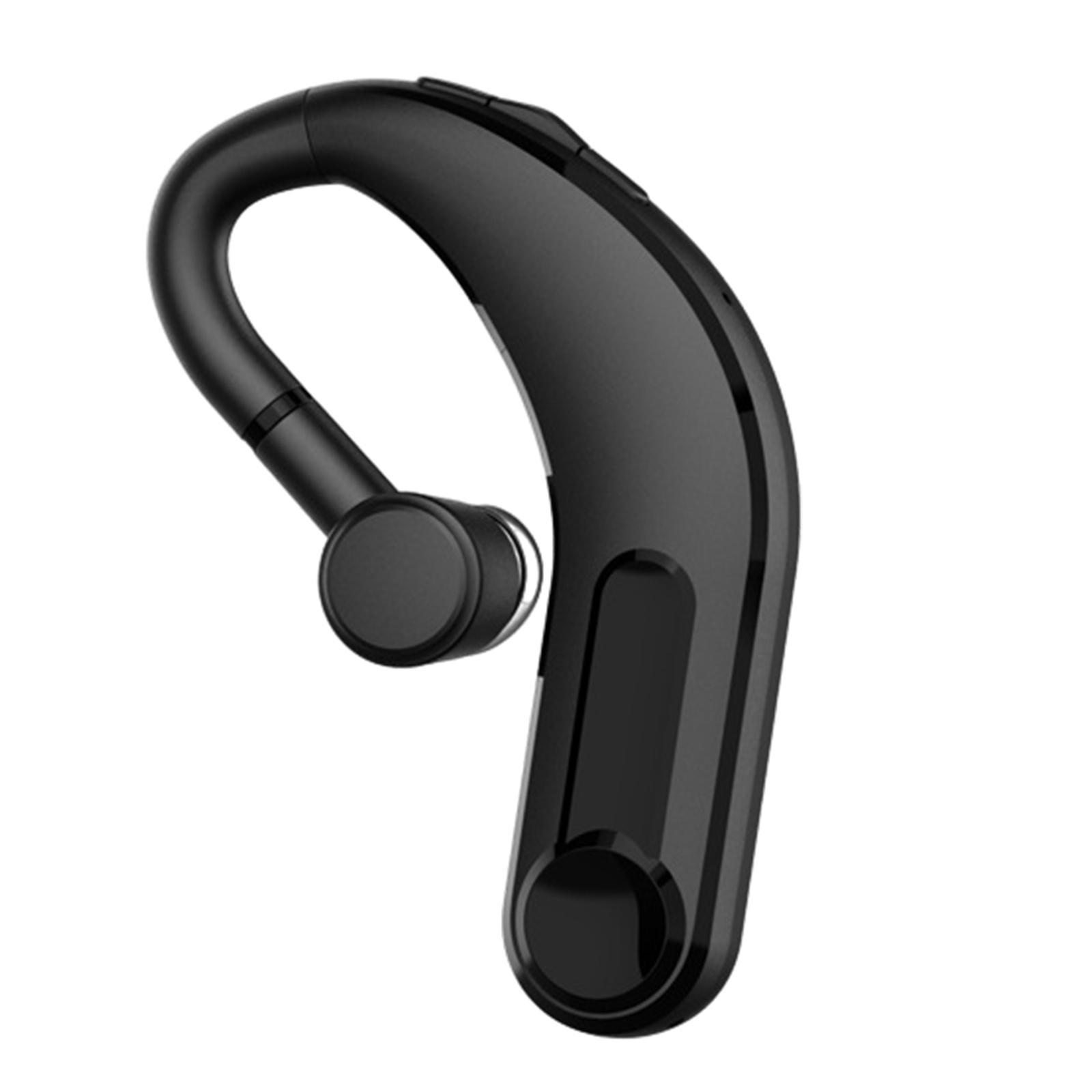 Bluetooth Wireless Single Ear Earpiece Business Trucker Driving Music Black