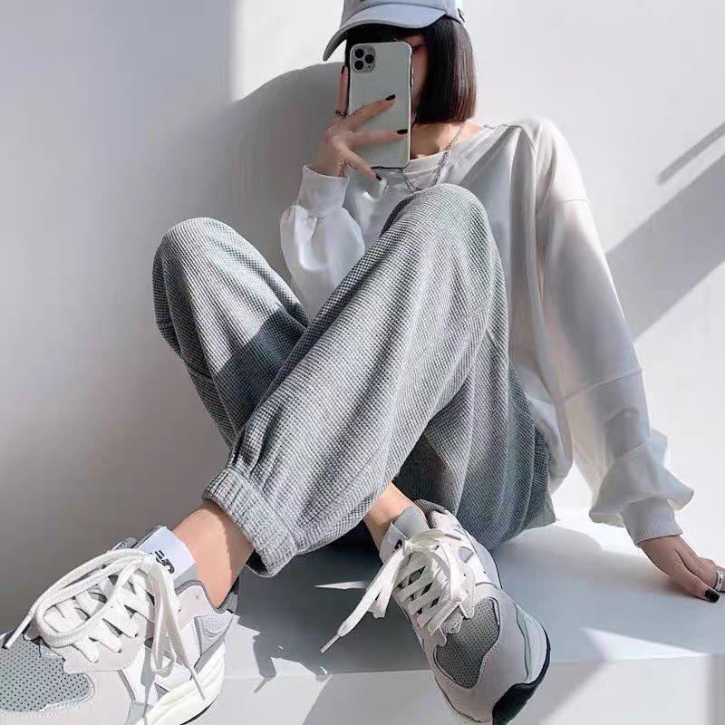 Quần jogger thể thao unisex nỉ tổ ong dày dặn phong cách Ulzzang thời trang 296