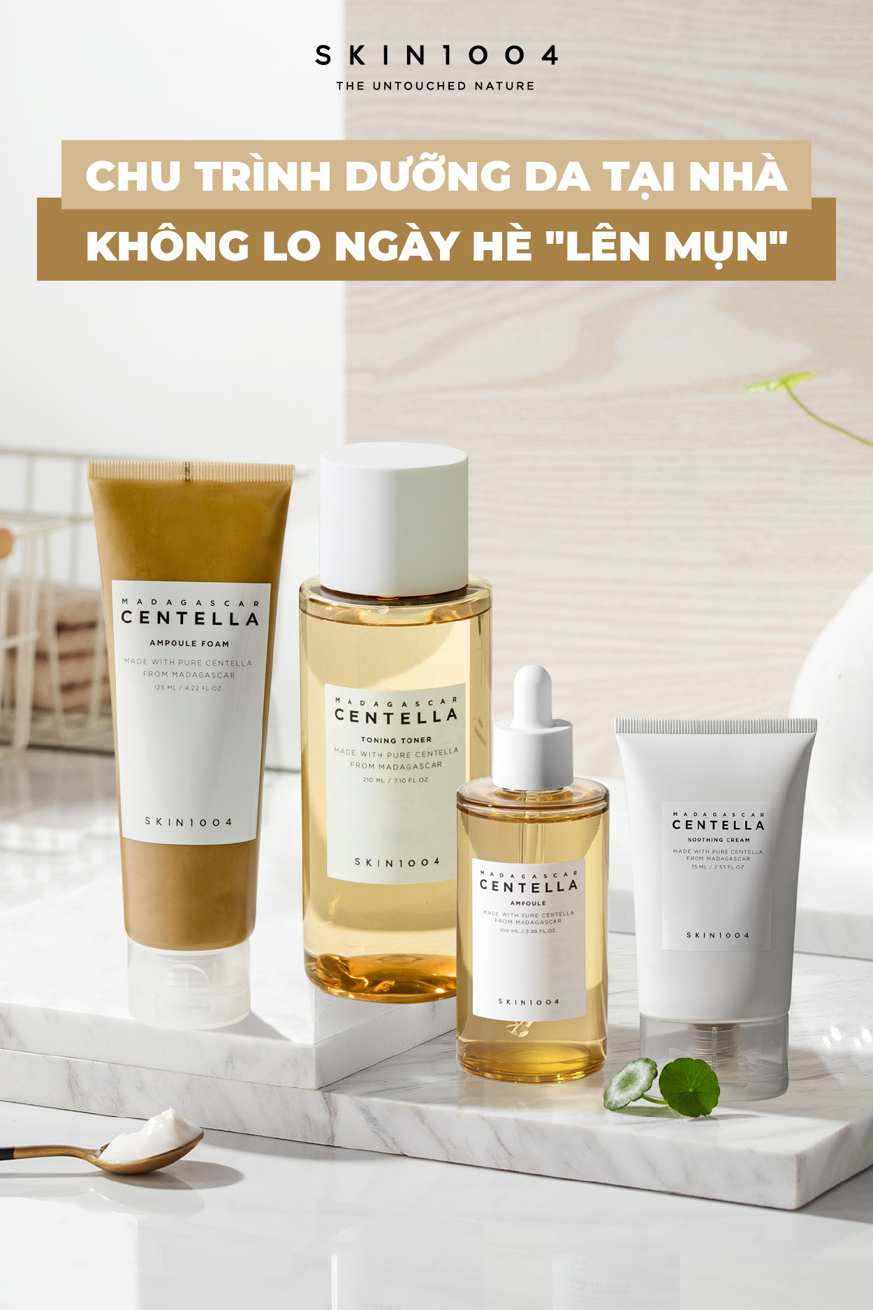 Bộ 4 Sản Phẩm Dưỡng Da Giảm Mụn Skin1004 Madagascar Centella - JESS SHOP COSMETICS