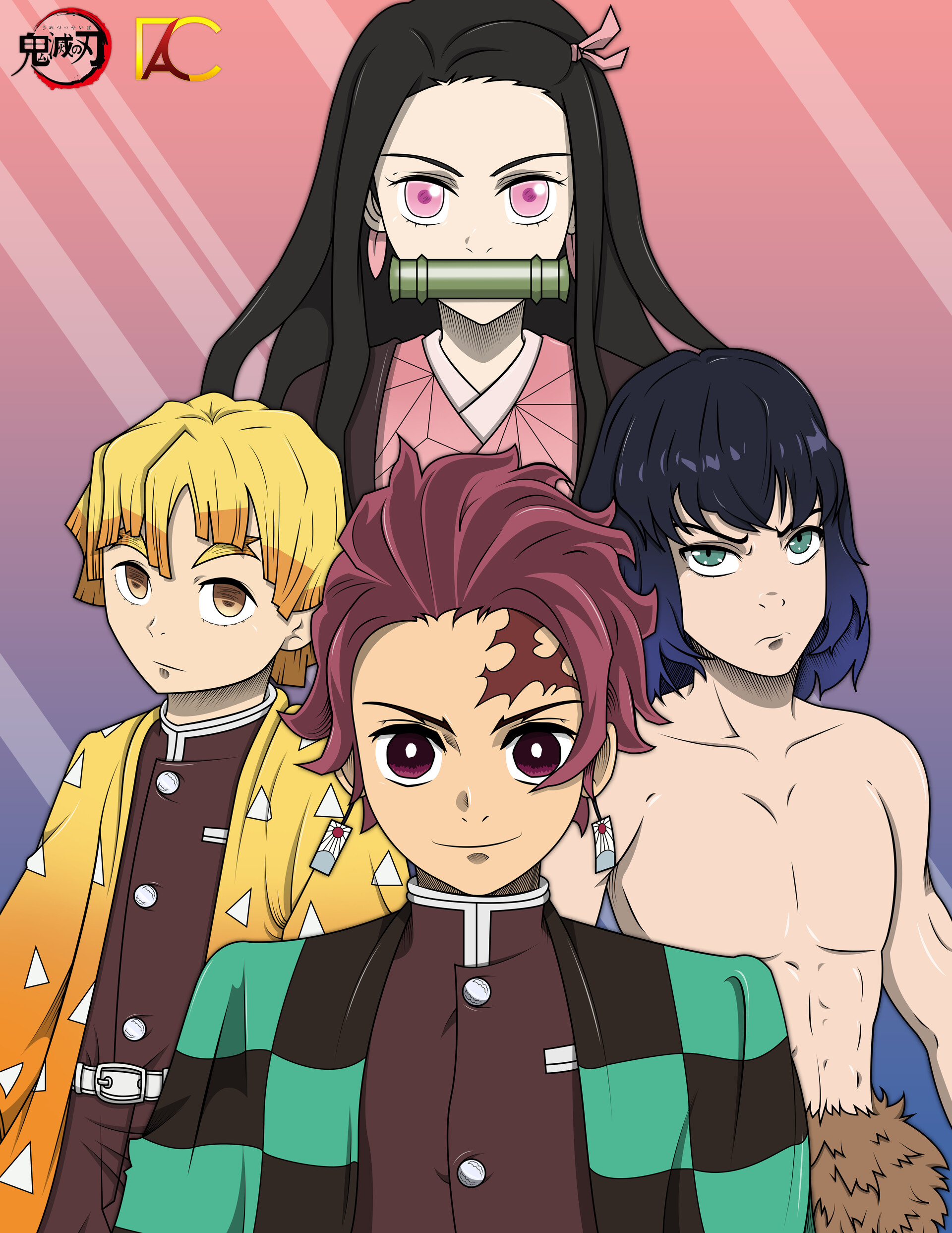 Tranh Poster kimetsu no Yaiba A4 combo 5 tấm khác nhau 