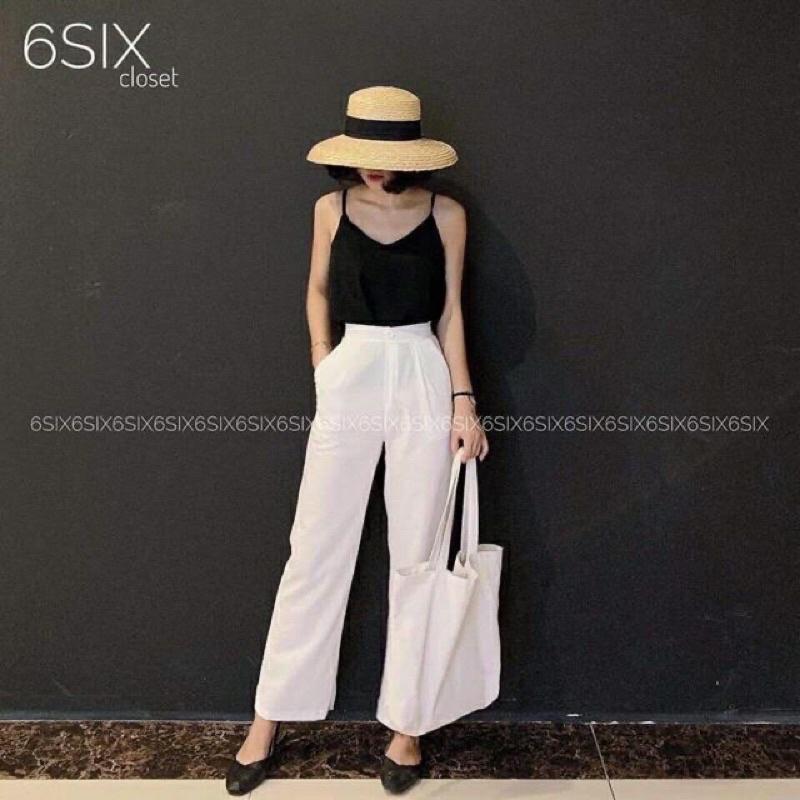Quần đũi ống rộng dài khóa thật