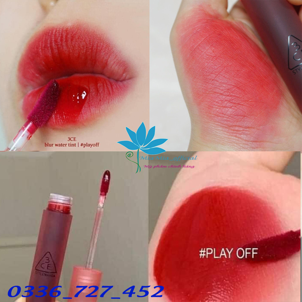 Son 3CE Blur Water Tint Play Off – Màu Đỏ Cổ Điển Phù Hợp Mọi Tông Da [CHÍNH HÃNG]