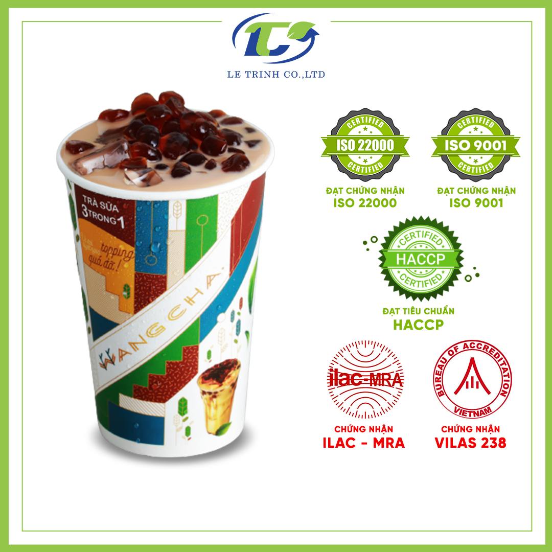 Ly Trà Sữa Wangcha 3IN1 Vị Truyền Thống cao cấp - Bột Trà Sữa Truyền Thống Lê Trình thơm ngon có thạch 3Q Caramel thơm ngon đi kèm - Trà Sữa Vị Truyền Thống tiện lợi, dễ sử dụng