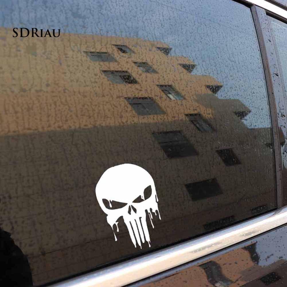 Decal dán xe hơi hình đầu sọ kinh dị