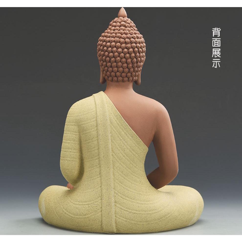 Tượng Phật Thích Ca, Gốm Tử Sa cao cấp - cao 30cm Tặng kèm 3 phụ kiện (GIÁ SỐC)