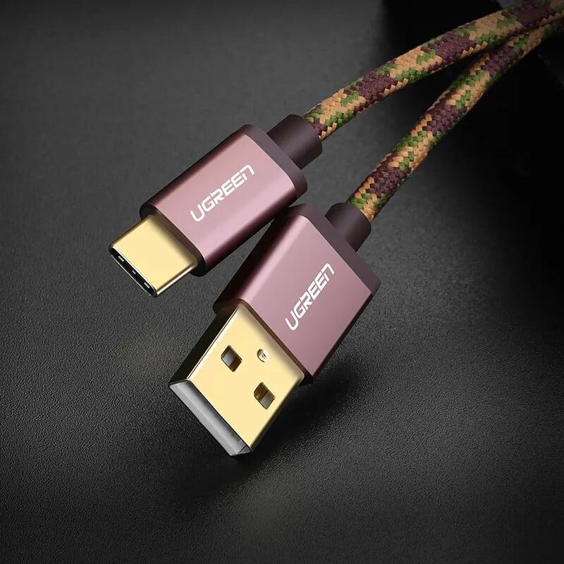 Ugreen UG40431US250TK 2M màu Nâu Cáp sạc USB TypeC cao cấp - HÀNG CHÍNH HÃNG