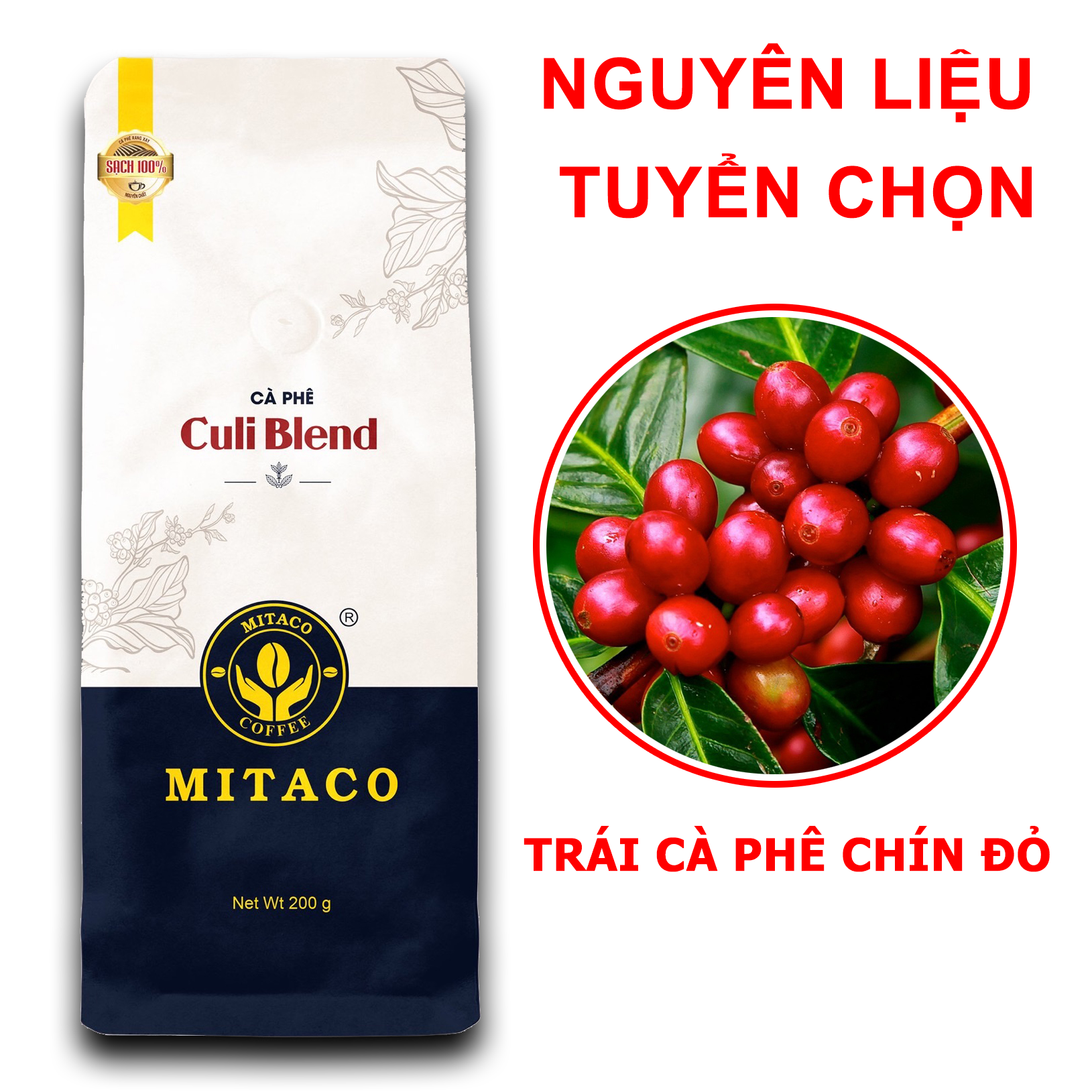 Cà Phê Culi Blend Nguyên Chất MITACO COFFEE (Gói 200g)