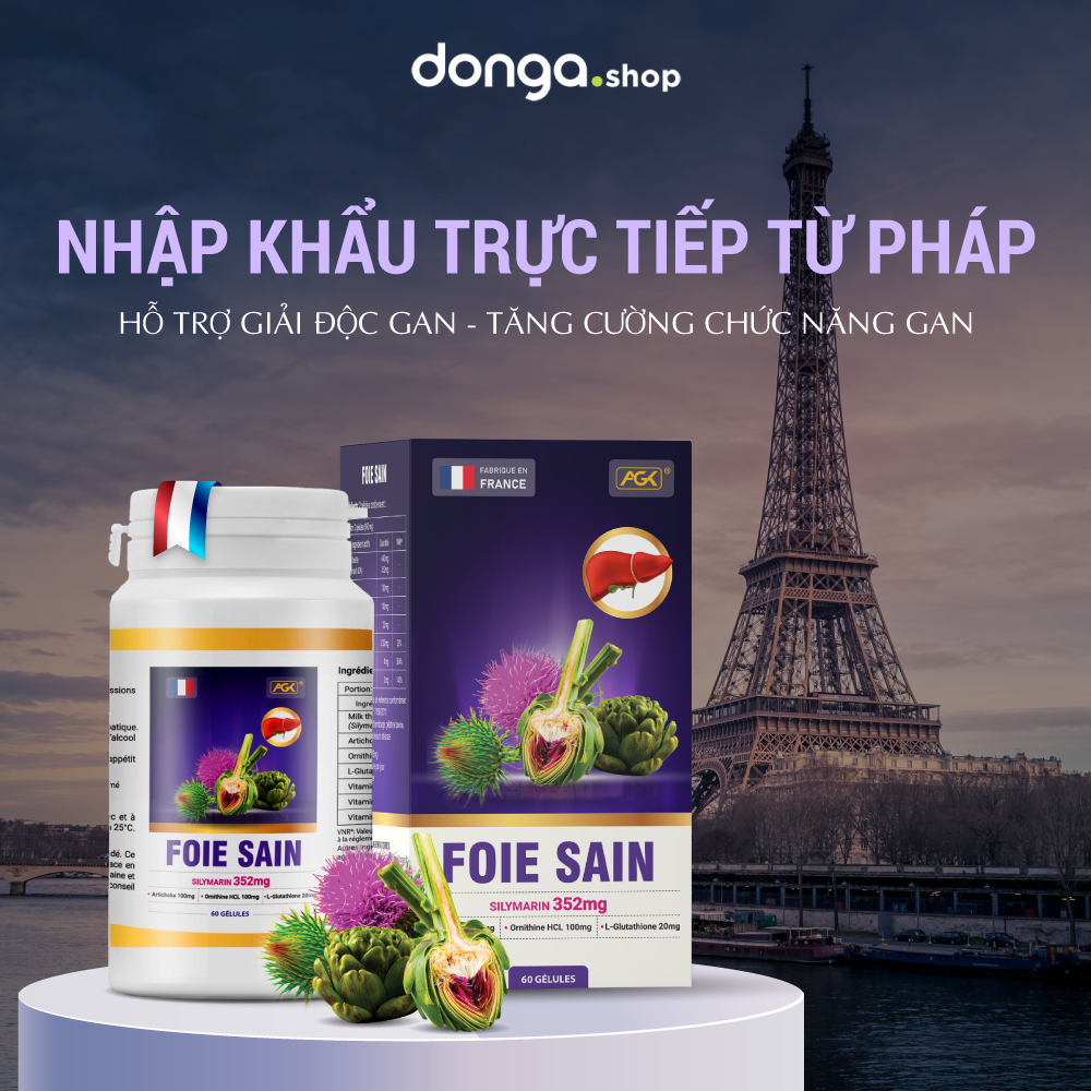 Giải độc gan Foie Sain - Hỗ trợ thải độc, hạ men gan, tăng cường chức năng gan
