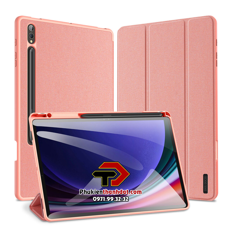 Bao da dành cho SamSung Galaxy Tab S9 FE+ chính hãng Dux Ducis Domo chống sốc, có khay đựng bút - Hàng chính hãng