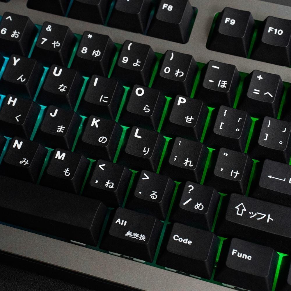 Minimalist black japanese  keycaps cherry profile Dye-Sublimation PBT keycap 138 keys