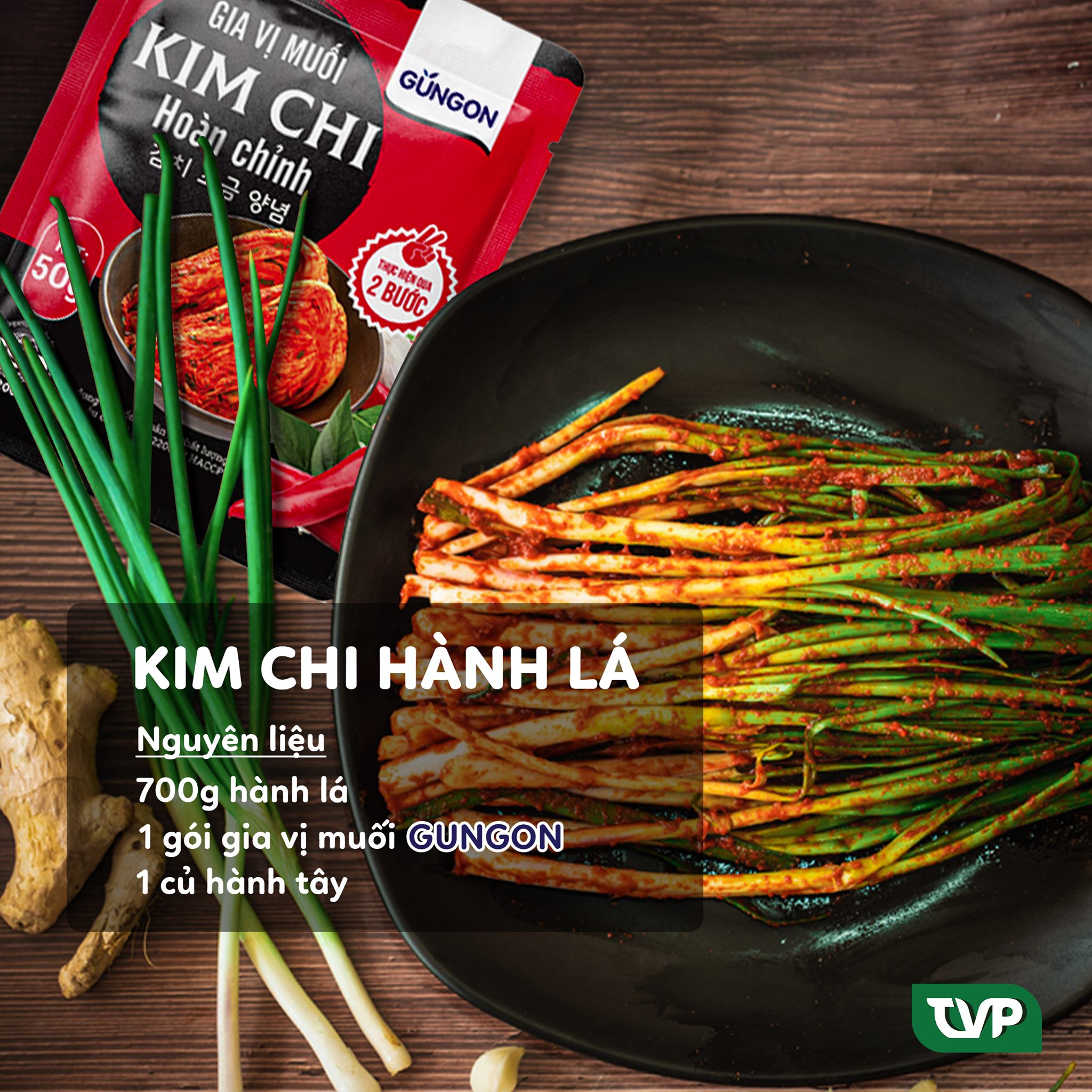 Combo 2 gói bột gia vị muối kim chi Gungon 2 bước chuẩn  vị Hàn Quốc làm được 1.4kg kimchi