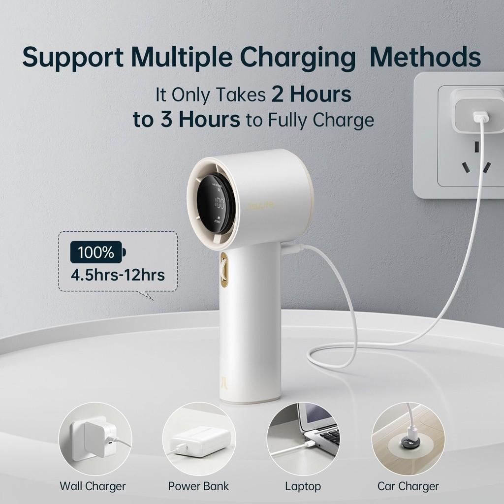 Quạt Cầm Tay Cao Cấp JISULIFE Pro1 (FA53 ABS) 18W Sạc Nhanh - Sử Dụng Lên Đến 12H - Hàng Chính Hãng