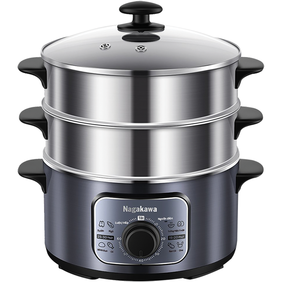 Nồi hấp điện inox đa năng Nagakawa NAG3310 - Hàng chính hãng