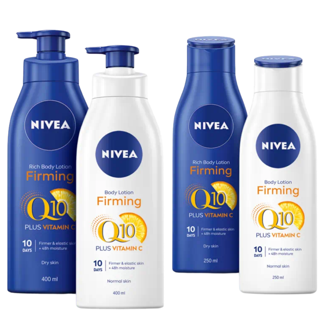 Dưỡng thể trắng da chống lão hoá, da thường Nivea Light Body Lotion Firming Q10 + Vitamin C 