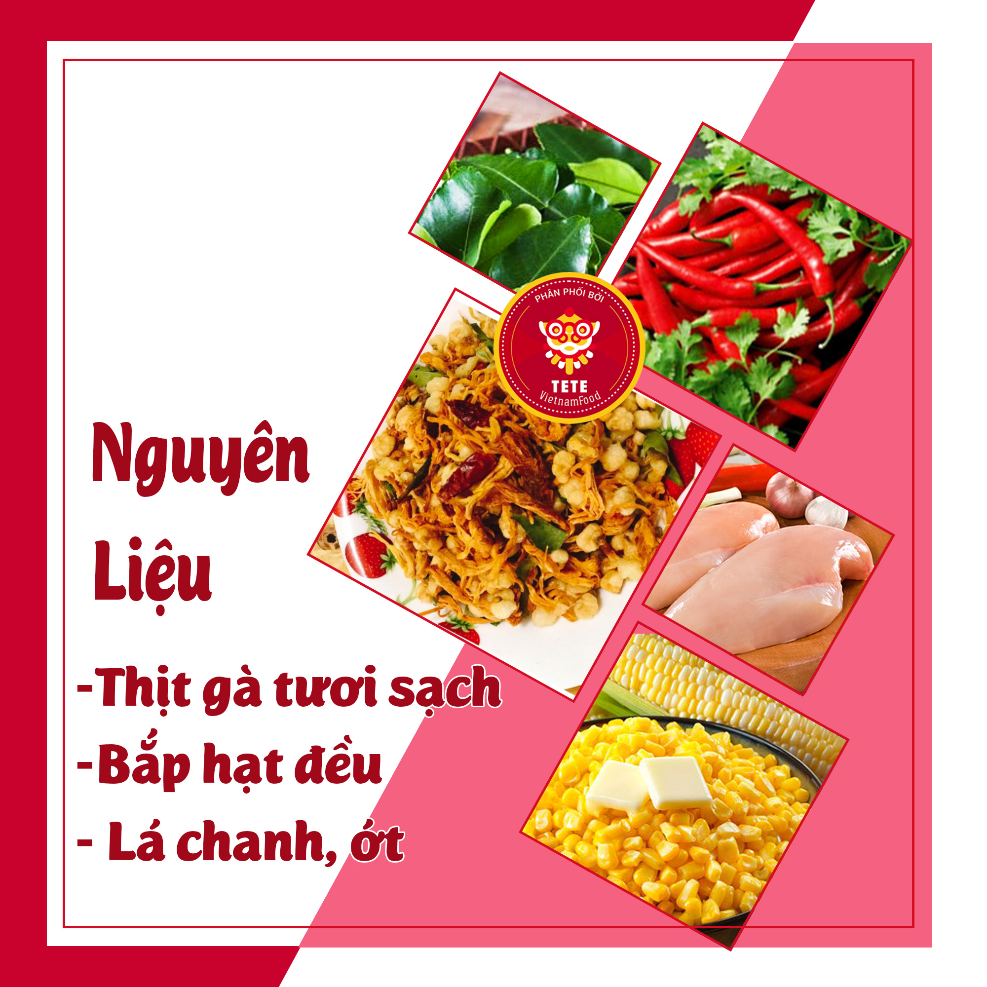 Bắp Lắc Khô Gà Lá Chanh TETE 500 gram