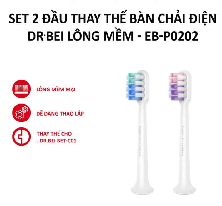 Bàn chải đánh răng điện DR.BEI BETC01 kháng nước IPX7 - Hàng nhập khẩu