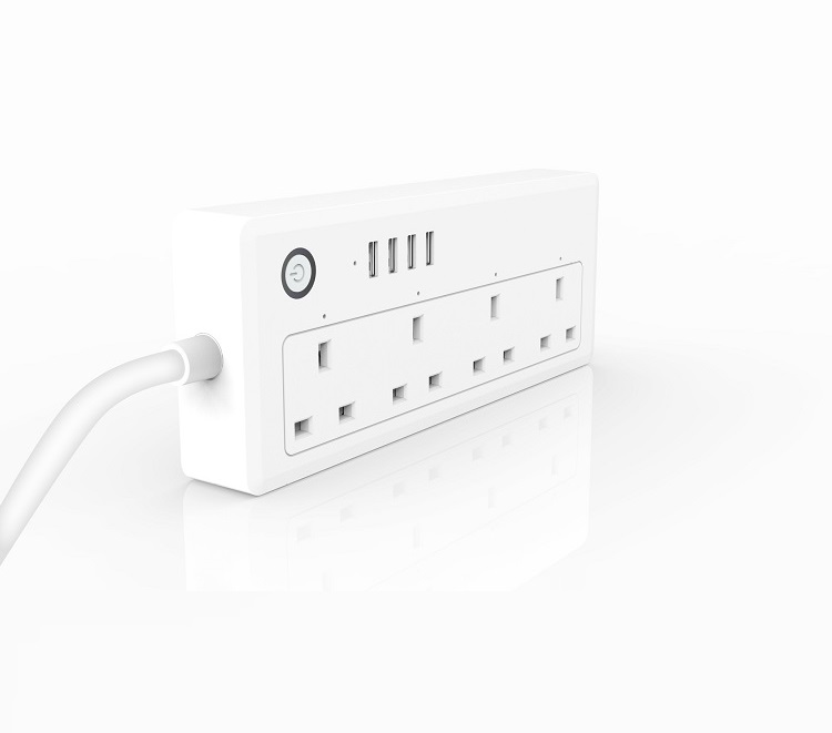 Ổ cắm ĐKTX Wifi 4 ổ cắm với 4 công tắc