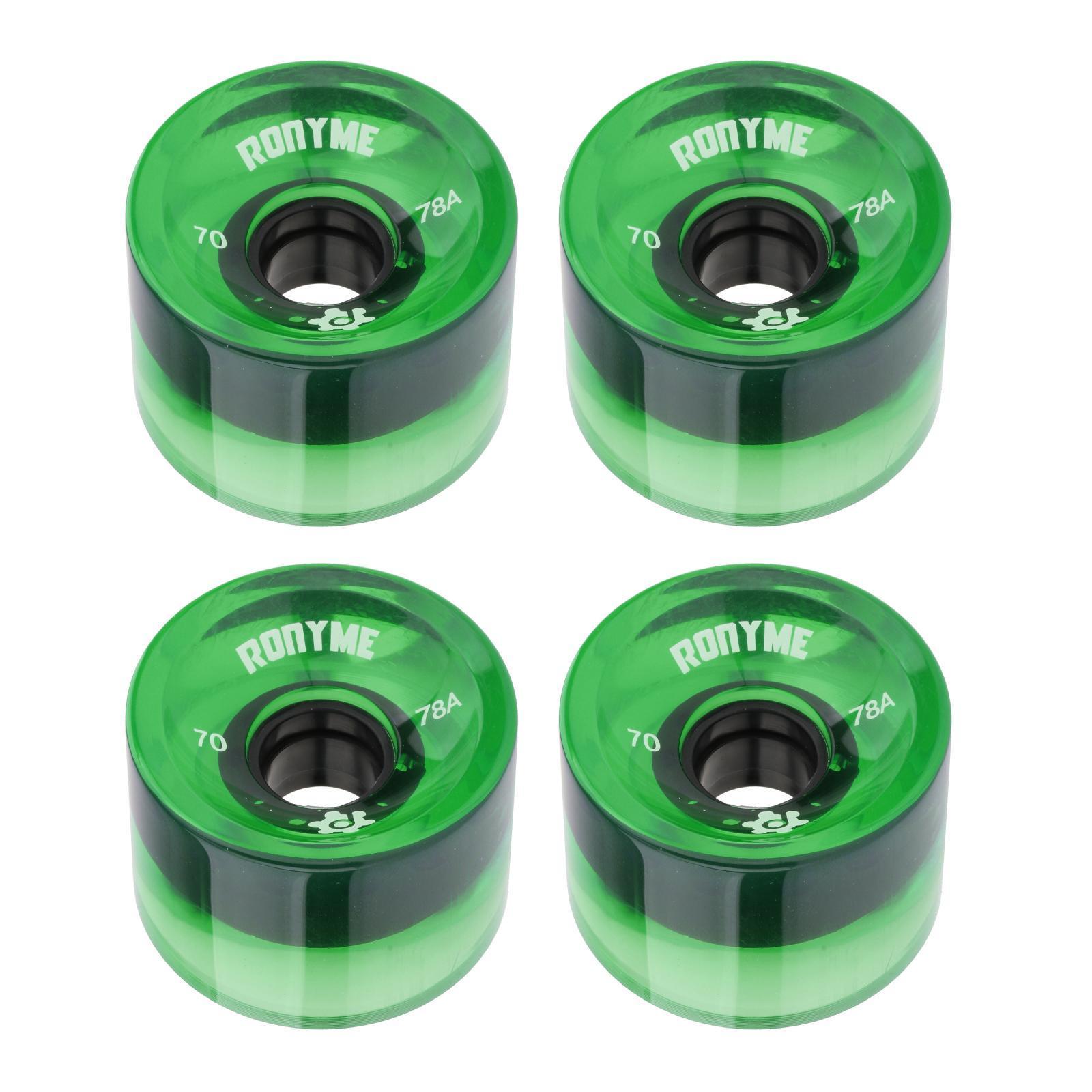 8 Pack Skateboard Wheels, High Performance Longboard Wheel, Solid 70x51mm PU Roller Wheel for Cruiser Long Board Skateboard Repair Replacement