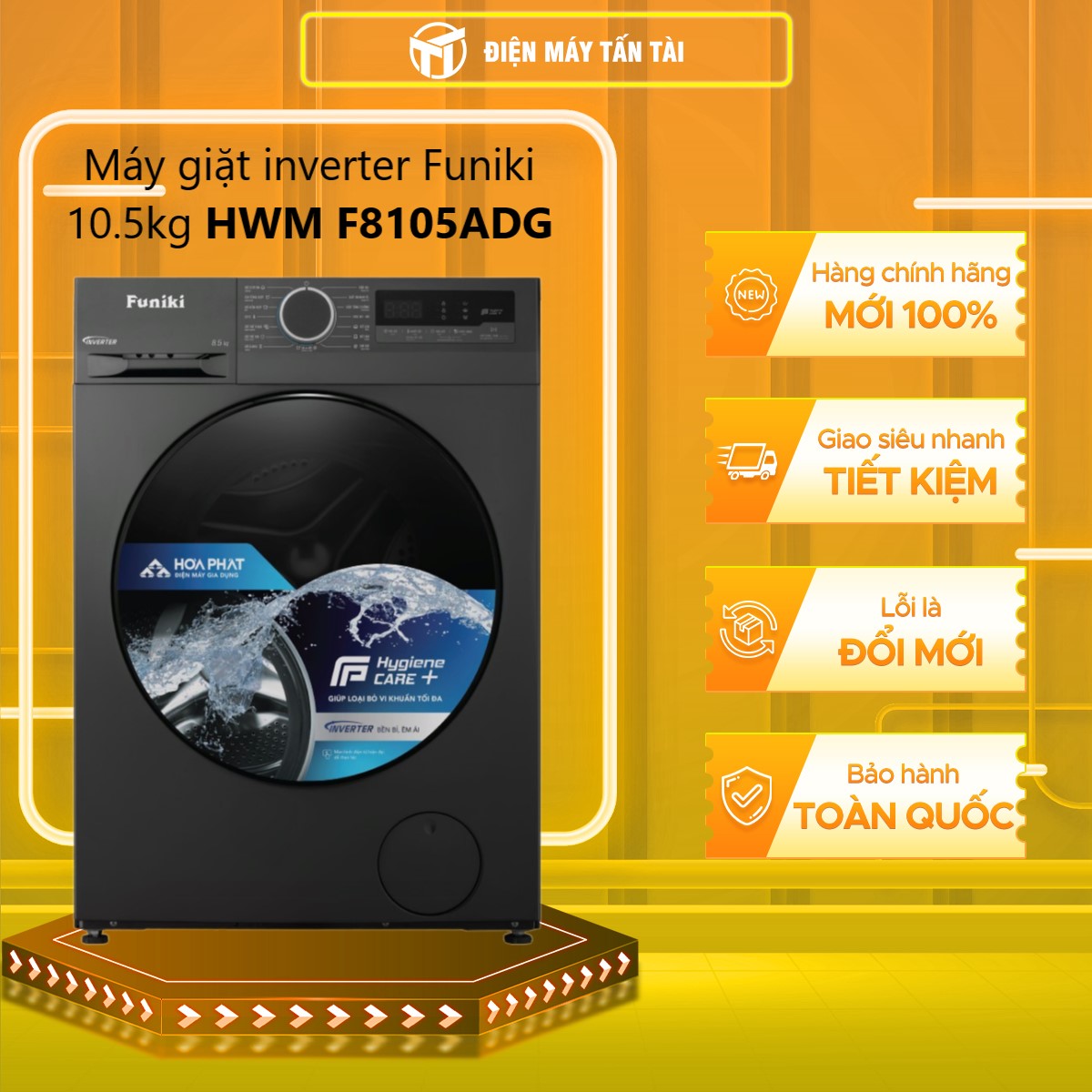 HWM F8105ADG - Máy Giặt Cửa Trước Funiki HWM F8105ADG - Hàng Chính Hãng - Chỉ Giao Hồ Chí Minh