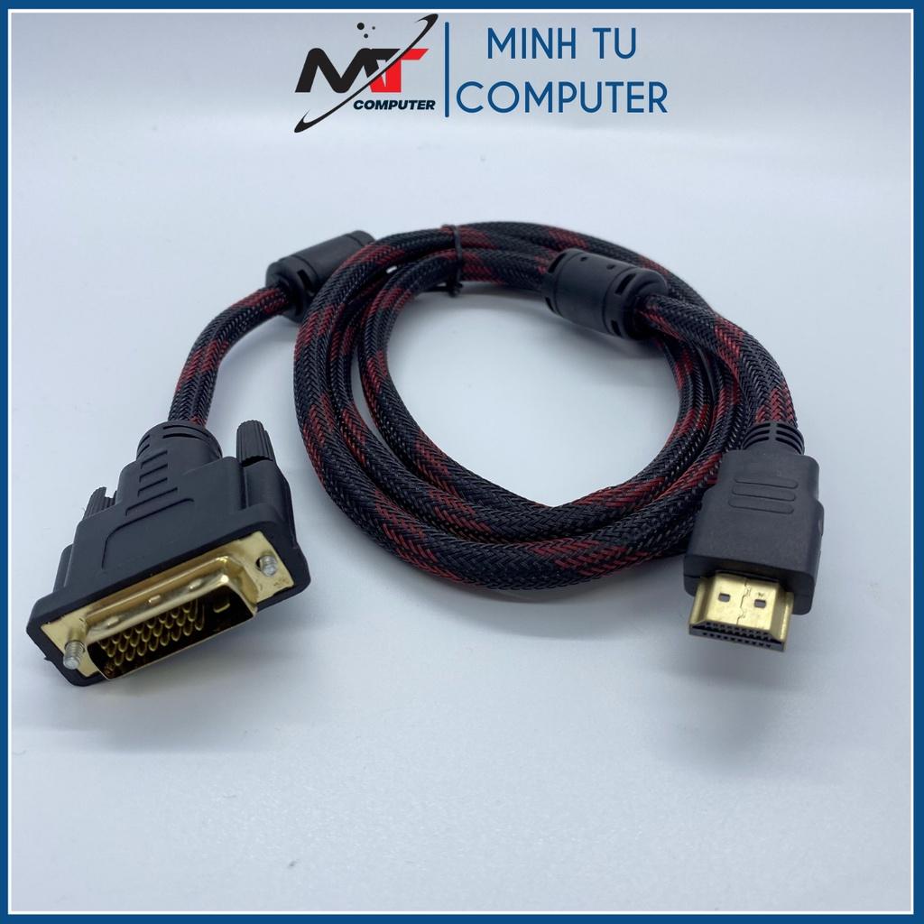 Cáp chuyển đổi DVI sang HDMI dây bọc lưới 1,5 mét chống nhiễu hai đầu