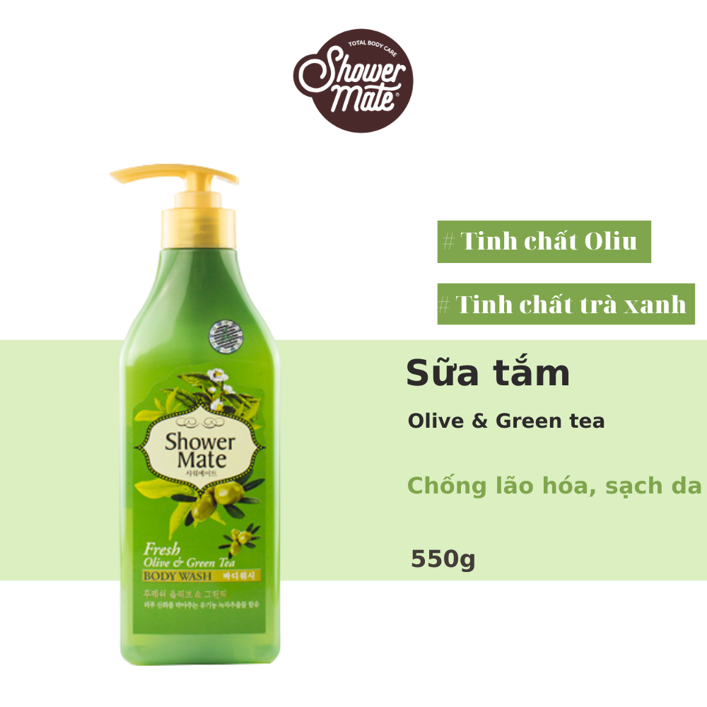 Sữa Tắm Showermate Olive & Green Tea 550ml - Xanh